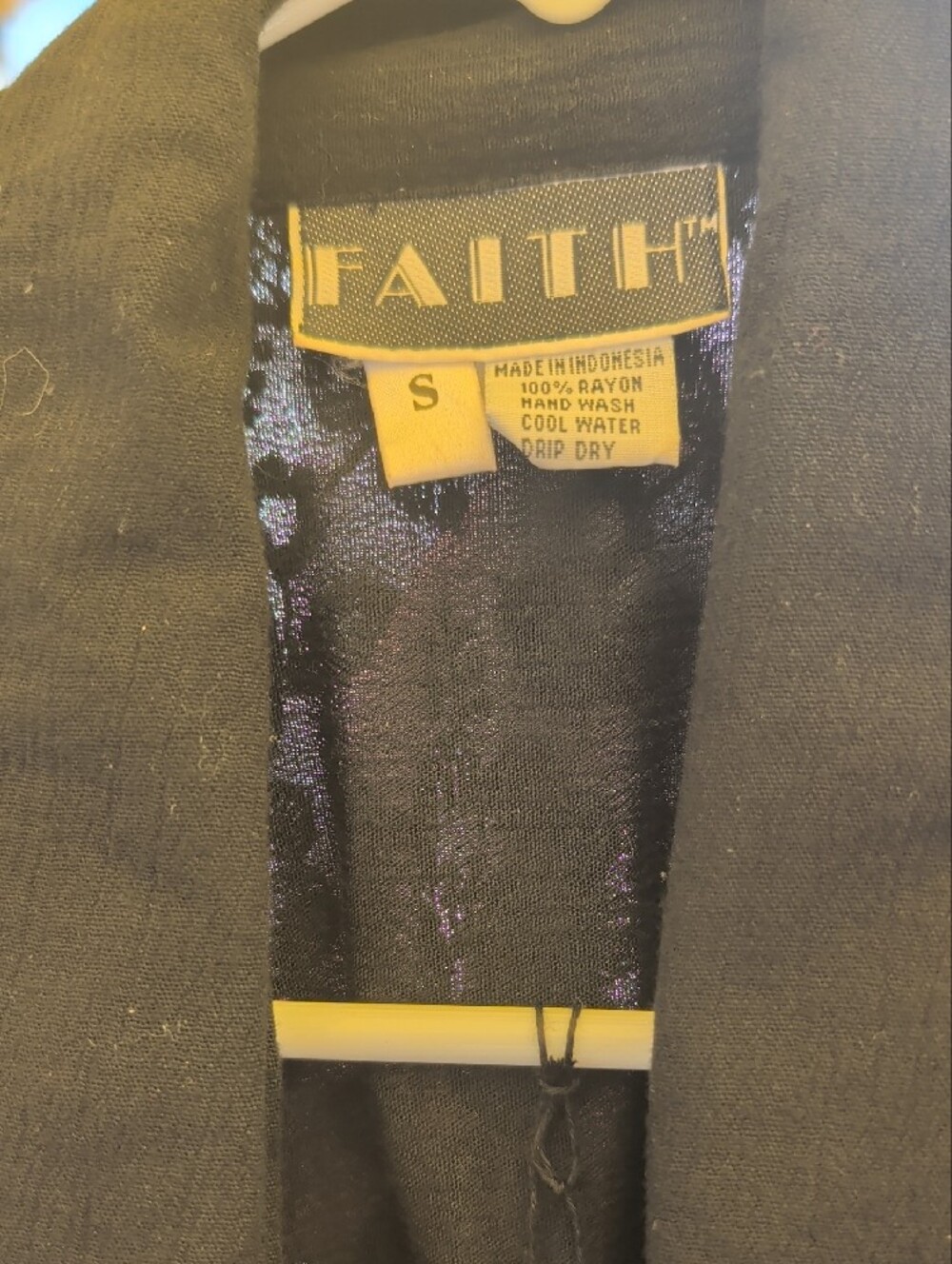 Black Beaded Sleeveless Long Vest by Faith - Picture 2 of 3